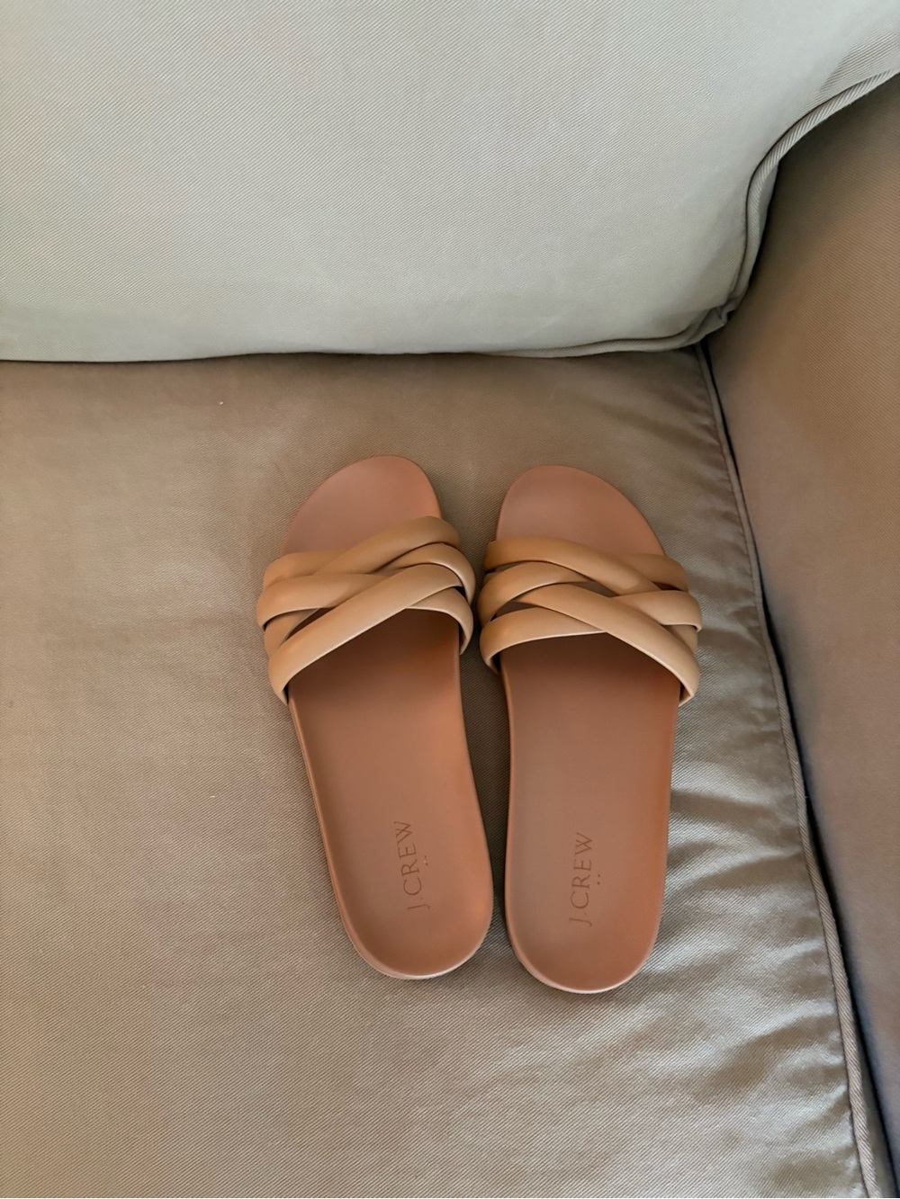 J. Crew (9) Tan Braided Slide Sandals